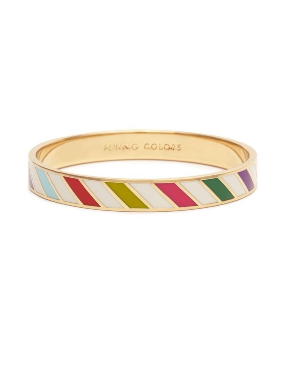 Kate Spade “Flying Colors” Multicolor Enamel Gold-Tone Bangle Bracelet